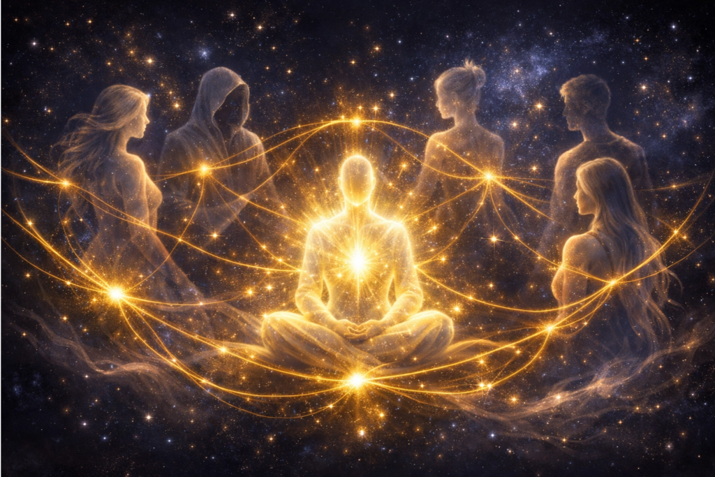 Laboratório de alquimia misturando elixires coloridos para criar um novo elemento, representando a fusão de influências sociais